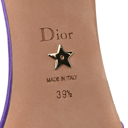 Christian Dior Satin Embroidered Dway 35mm Slide Sandals 39.5 Purple 9 of 10