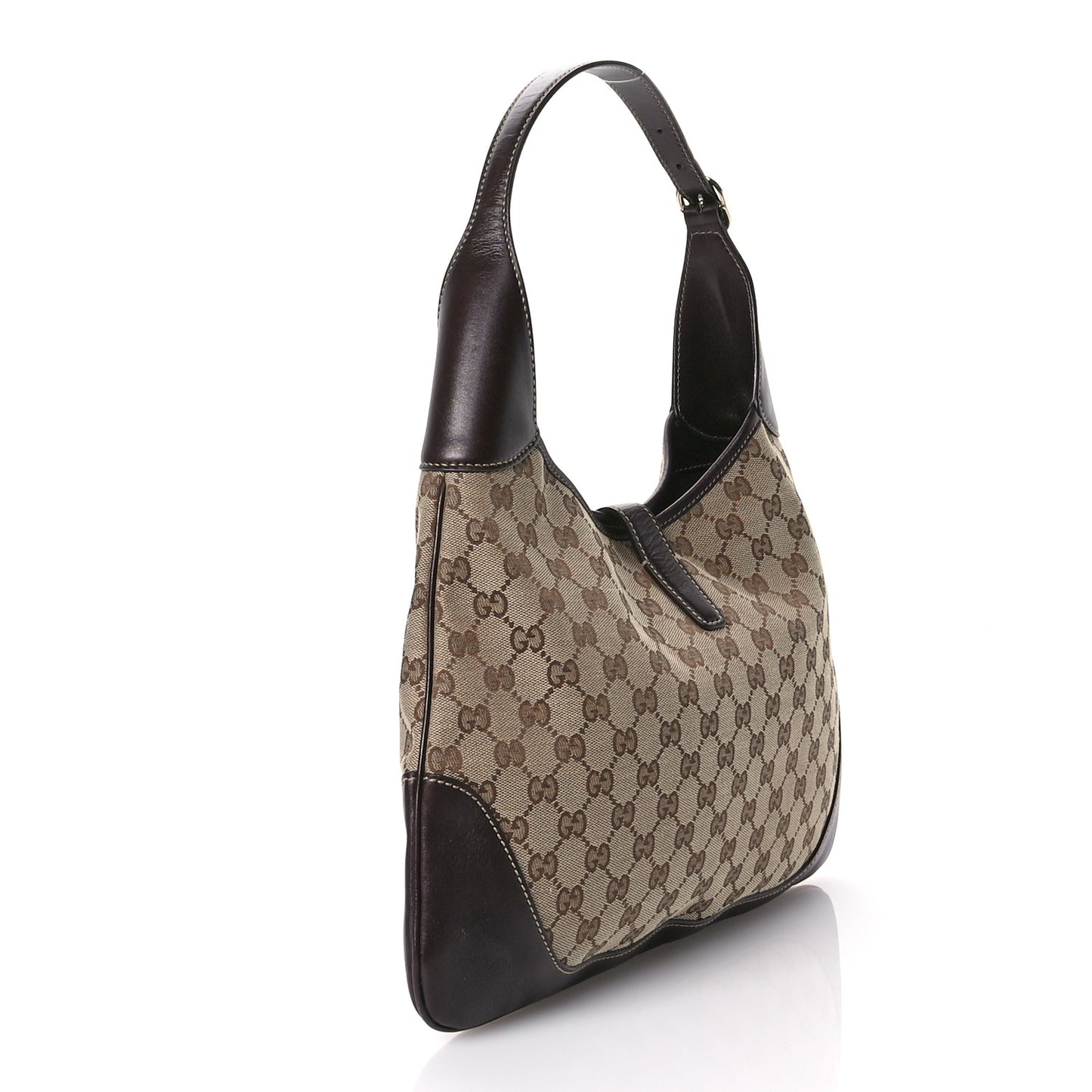 Monogram Web Jackie O Bouvier Hobo Dark Brown