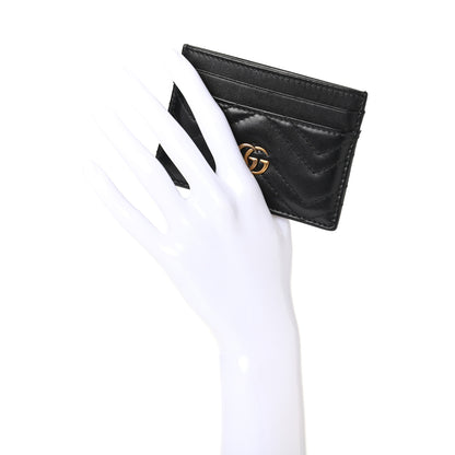 Gucci Calfskin Matelasse GG Marmont Card Holder Black 2 of 6