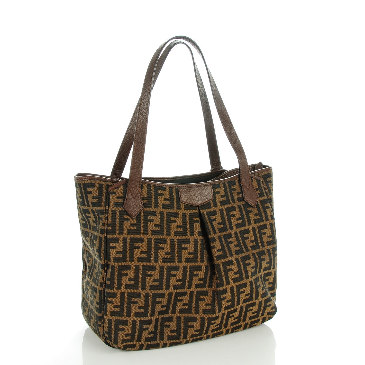 Fendi Zucca Vitello Artic Grande Shopping Tote Tobacco Castagna 3 of 7