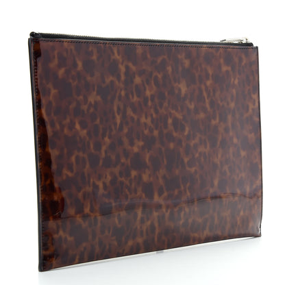Saint Laurent Patent Zipped Tablet Holder Tortoiseshell 3 of 9