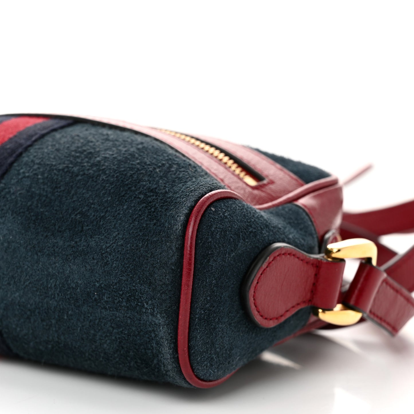 Suede Calfskin Web Mini Ophidia Shoulder Bag New Blue Romantic Cherry
