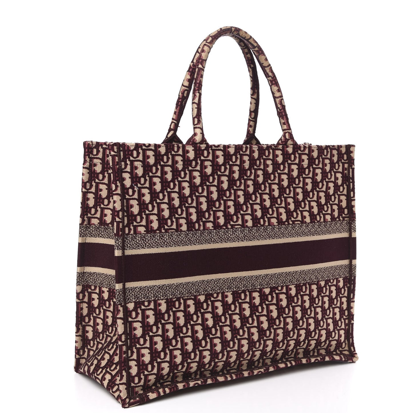 Oblique Large Book Tote Burgundy Multicolor