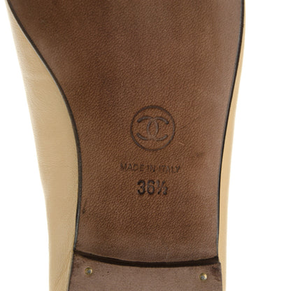 Chanel Lambskin Cap Toe Ballerina Flats 36.5 Beige Black 6 of 11