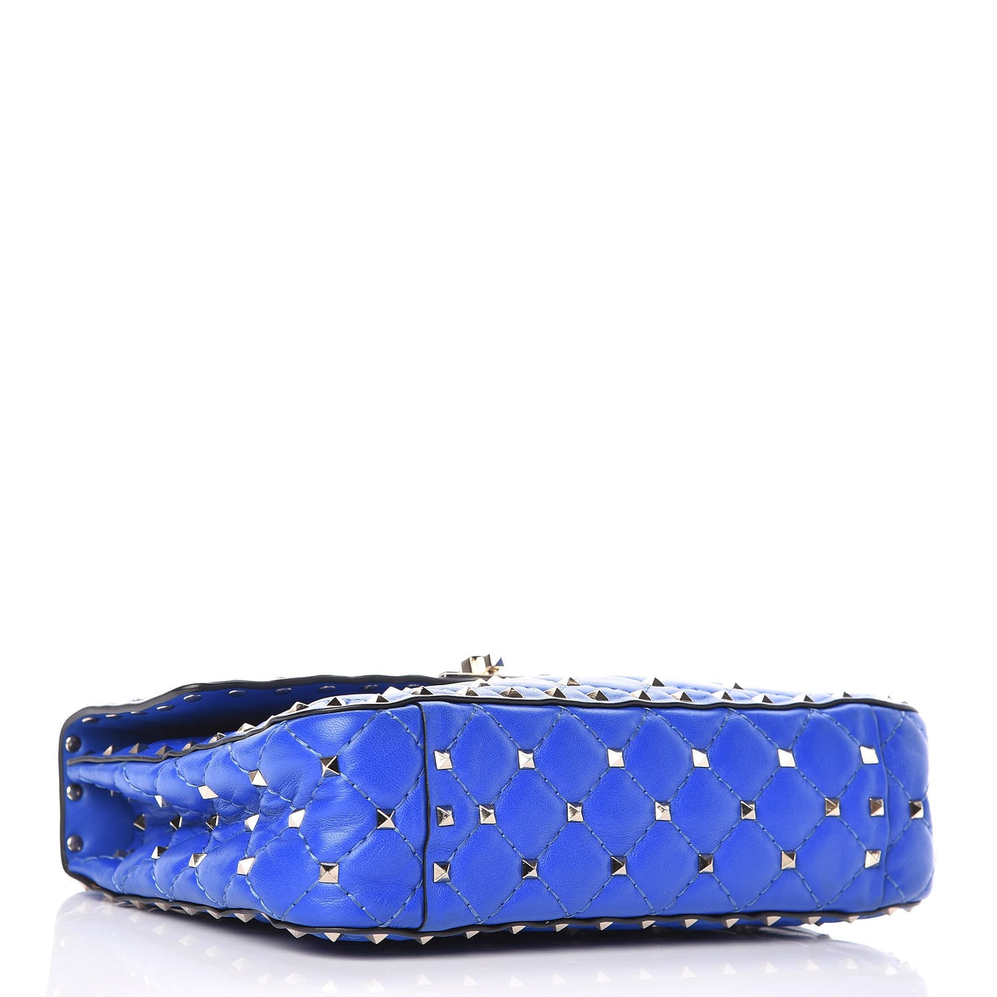 Nappa Medium Rockstud Spike Shoulder Bag Acid Blue