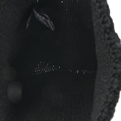 Chanel Cashmere Wool Silk CC Beanie Hat Black Light Beige 4 of 5