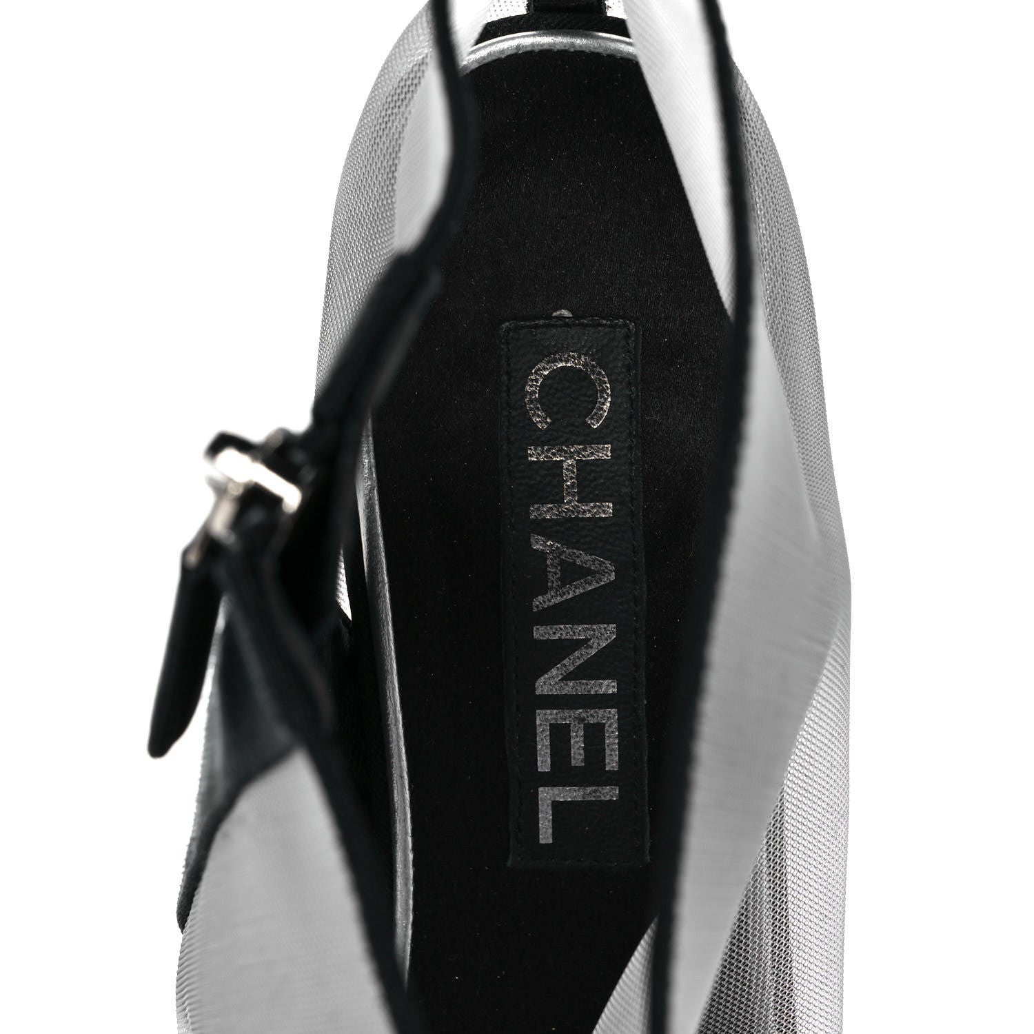 Chanel Mesh Grosgrain Camellia Short Boots 38.5 Grey Black 8 of 9