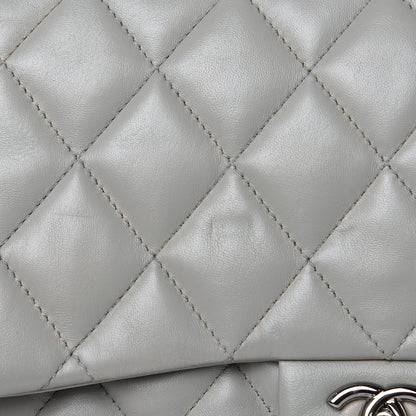 Chanel Lambskin Quilted Large 3 Flap Bag Grey 17 of 20