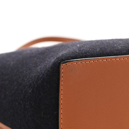 Loewe Wool Calfskin Small Love Anagram Tote Navy Tan 8 of 8