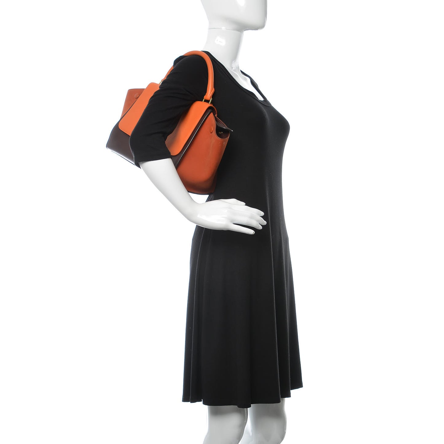 Smooth Calfskin Nubuck Small Tri-Color Trapeze