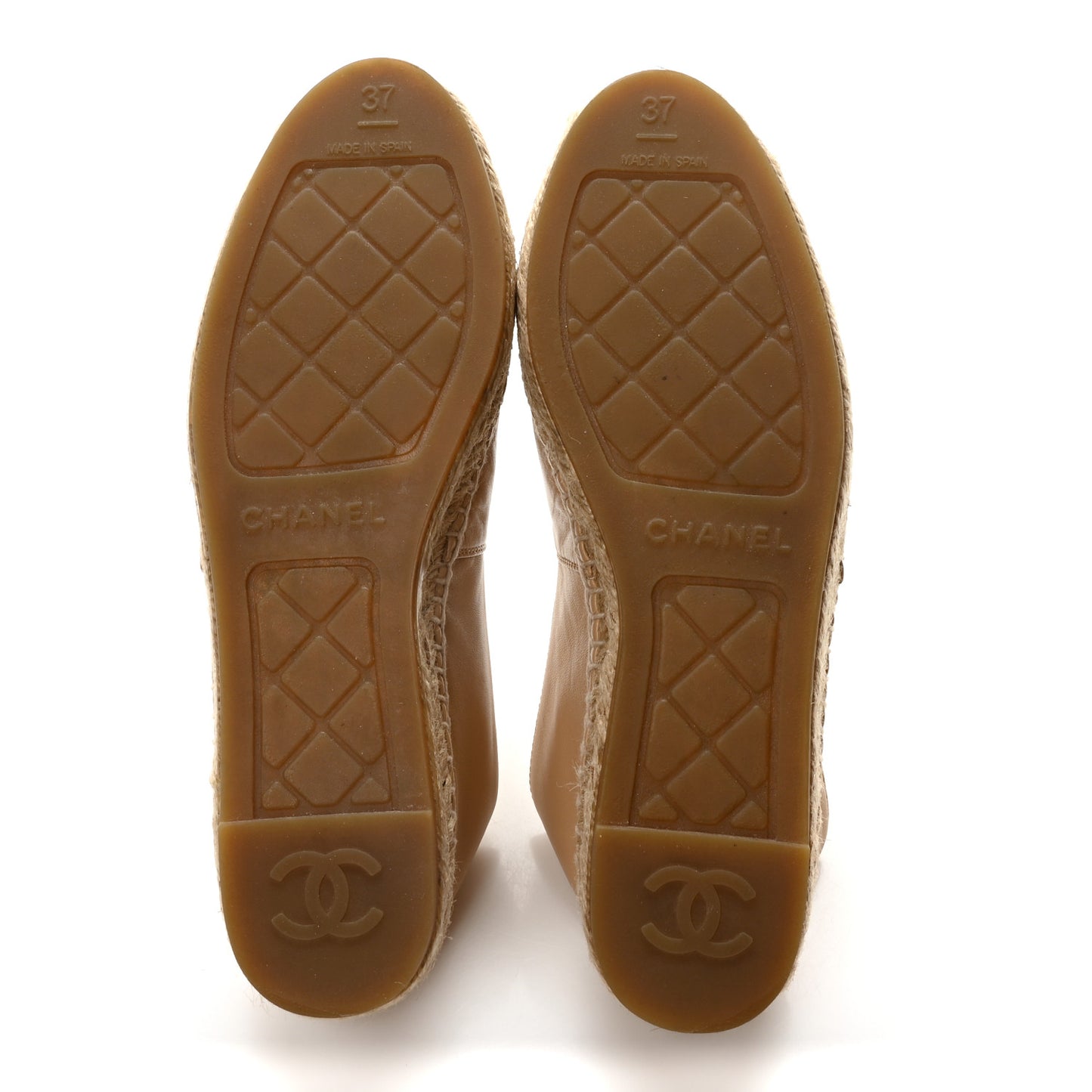 Lambskin CC Espadrilles 37 Beige Black