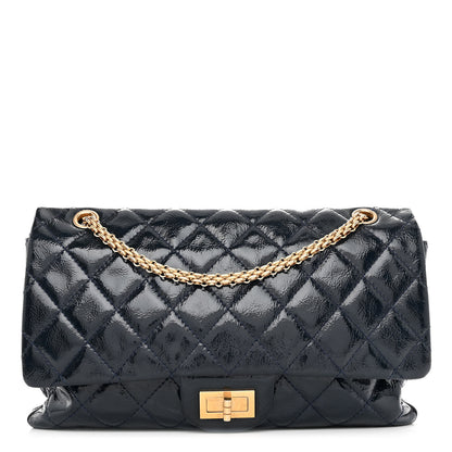 Chanel Distressed Patent Quilted 2.55 Reissue 226 Flap Navy 1 of 10