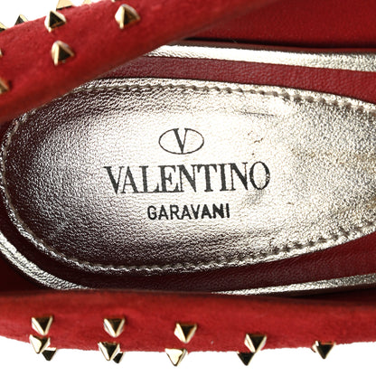 Valentino Garavani Suede Rockstud Stud Pumps 41 Red 7 of 8