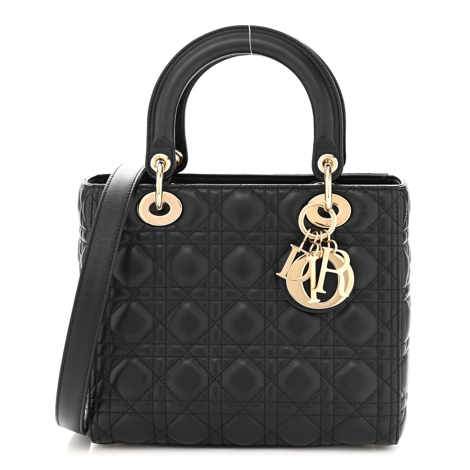 Christian Dior Lambskin Cannage Medium Lady Dior Black 1 of 11