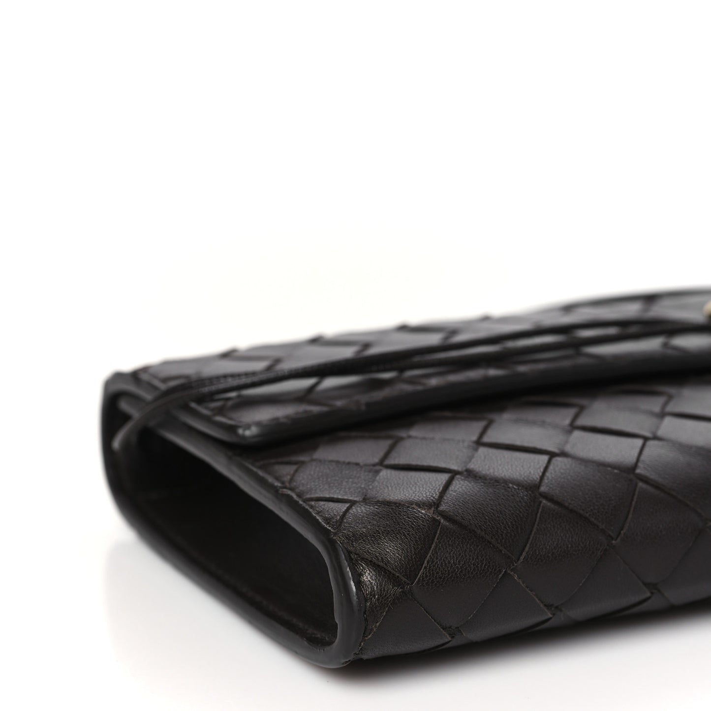 Nappa Intrecciato Long Andiamo Top Handle Clutch Fondant