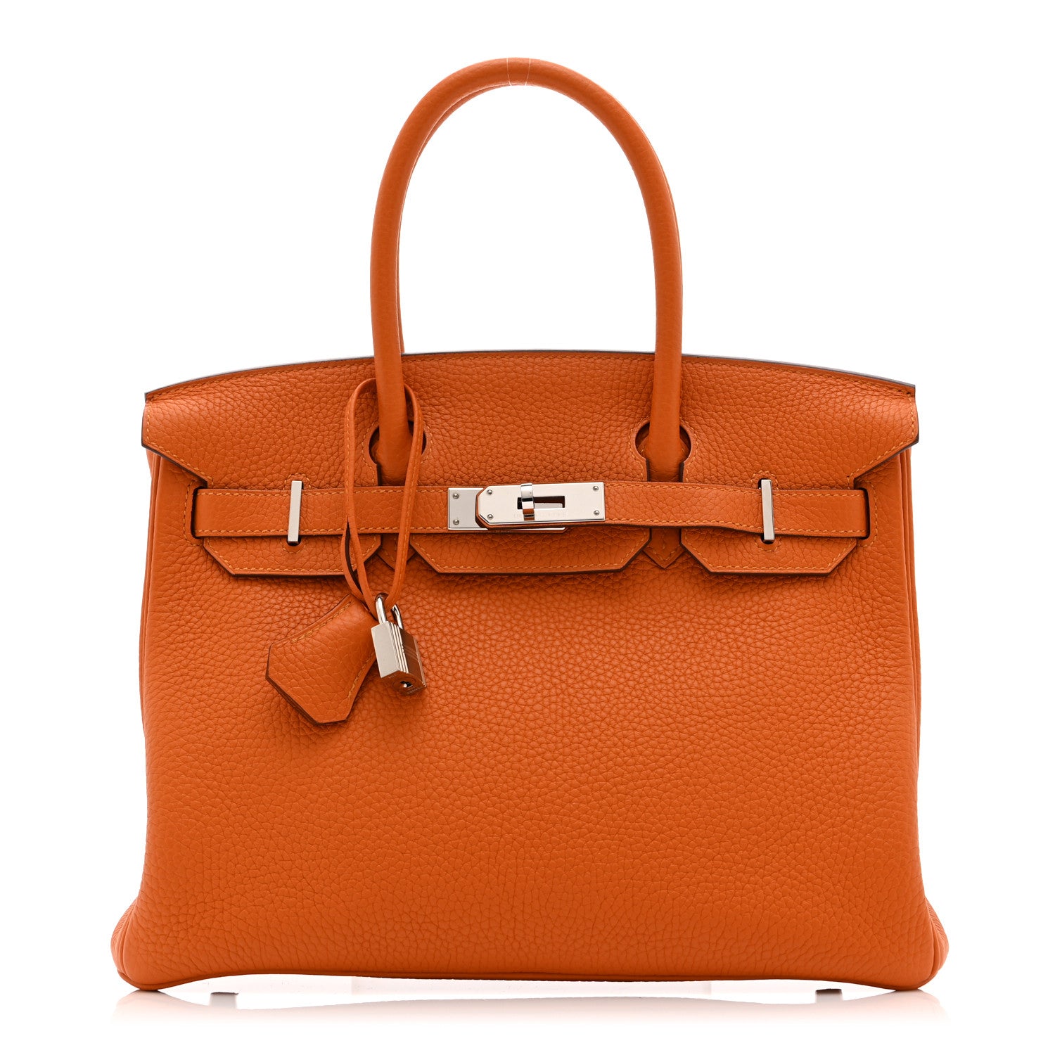 Hermes Taurillon Clemence Birkin 30 Orange 1 of 10