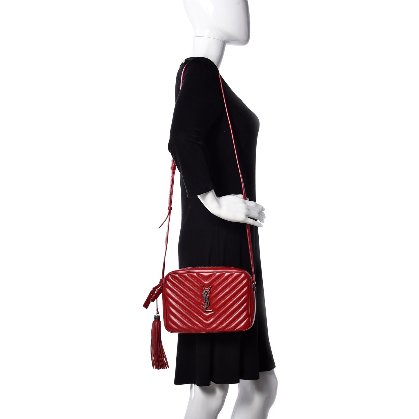 Calfskin Matelasse Monogram Lou Camera Bag Rouge Eros