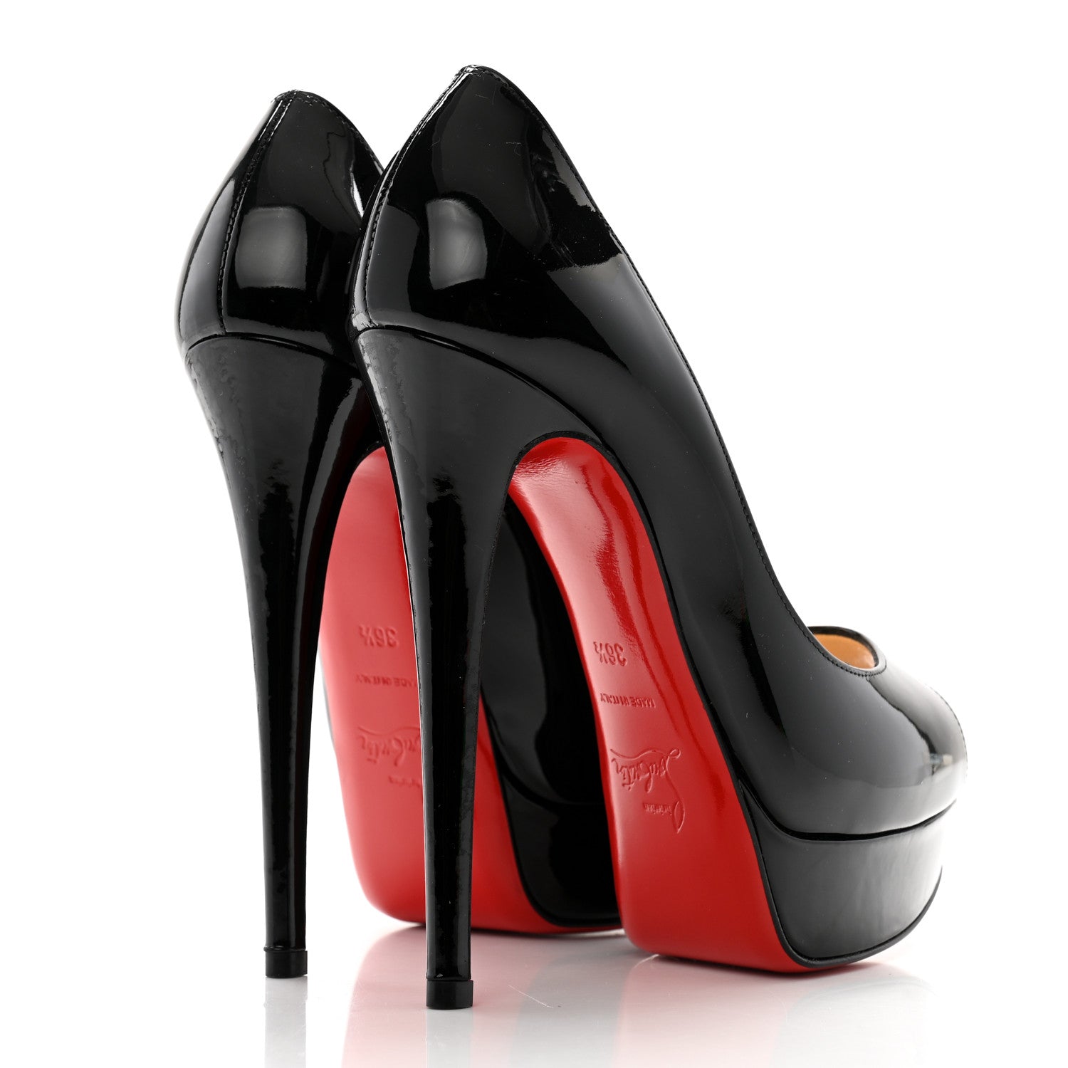 Christian Louboutin Patent Lady Peep 150 Pumps 36.5 Black 4 of 10