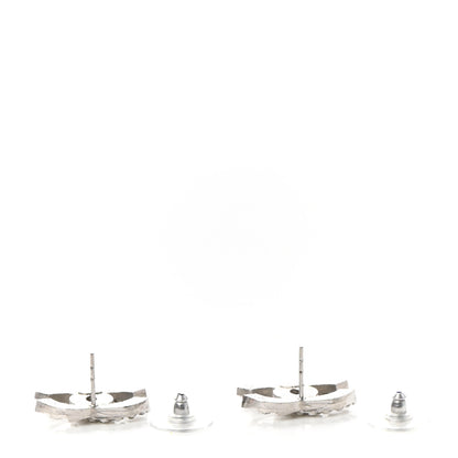 Chanel Baguette Crystal CC Earrings Silver 4 of 5