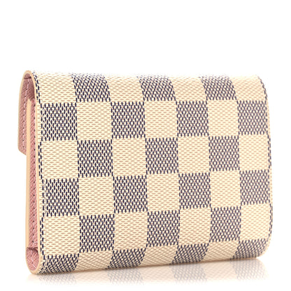 Louis Vuitton Damier Azur Victorine Wallet Rose Ballerine 3 of 10