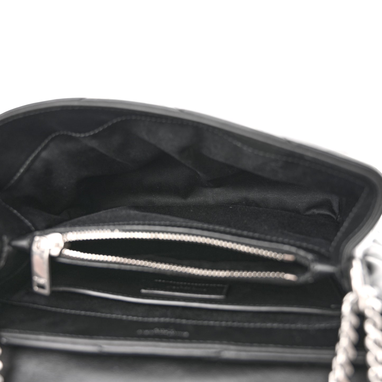 Calfskin Y Quilted Monogram Small Loulou Chain Satchel Black