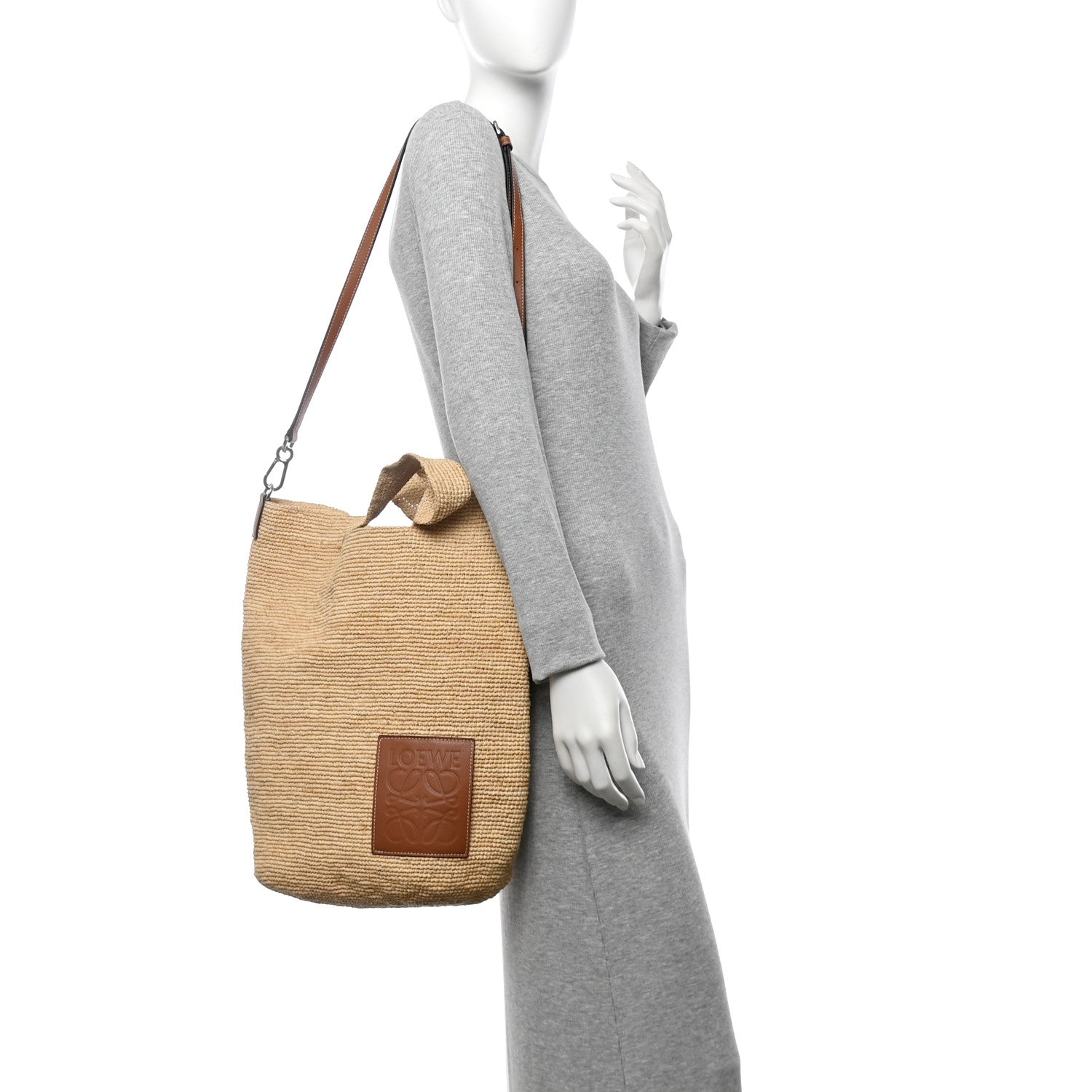 Loewe Raffia Paula's Ibiza Slit Tote Bag Natural Tan 2 of 11