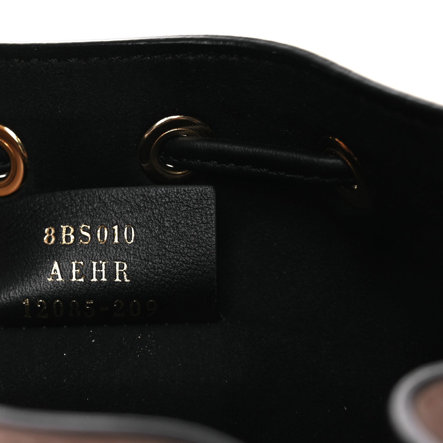 Vitello Fluffy Grace F is Fendi Logo Embossed Mini Mon Tresor Bucket Bag Rosa Quarzo Black