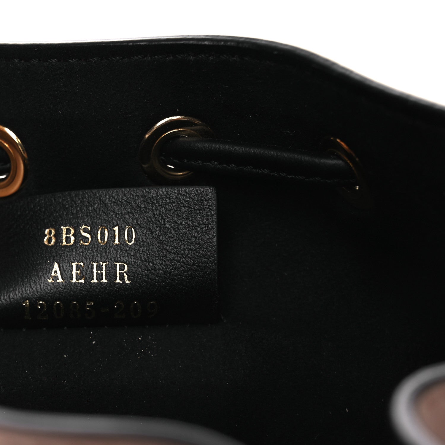 Fendi Vitello Fluffy Grace F is Fendi Logo Embossed Mini Mon Tresor Bucket Bag Rosa Quarzo Black 7 of 11