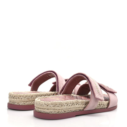 Chanel Velvet Elastic Flat Mules 38 Dark Pink 4 of 8