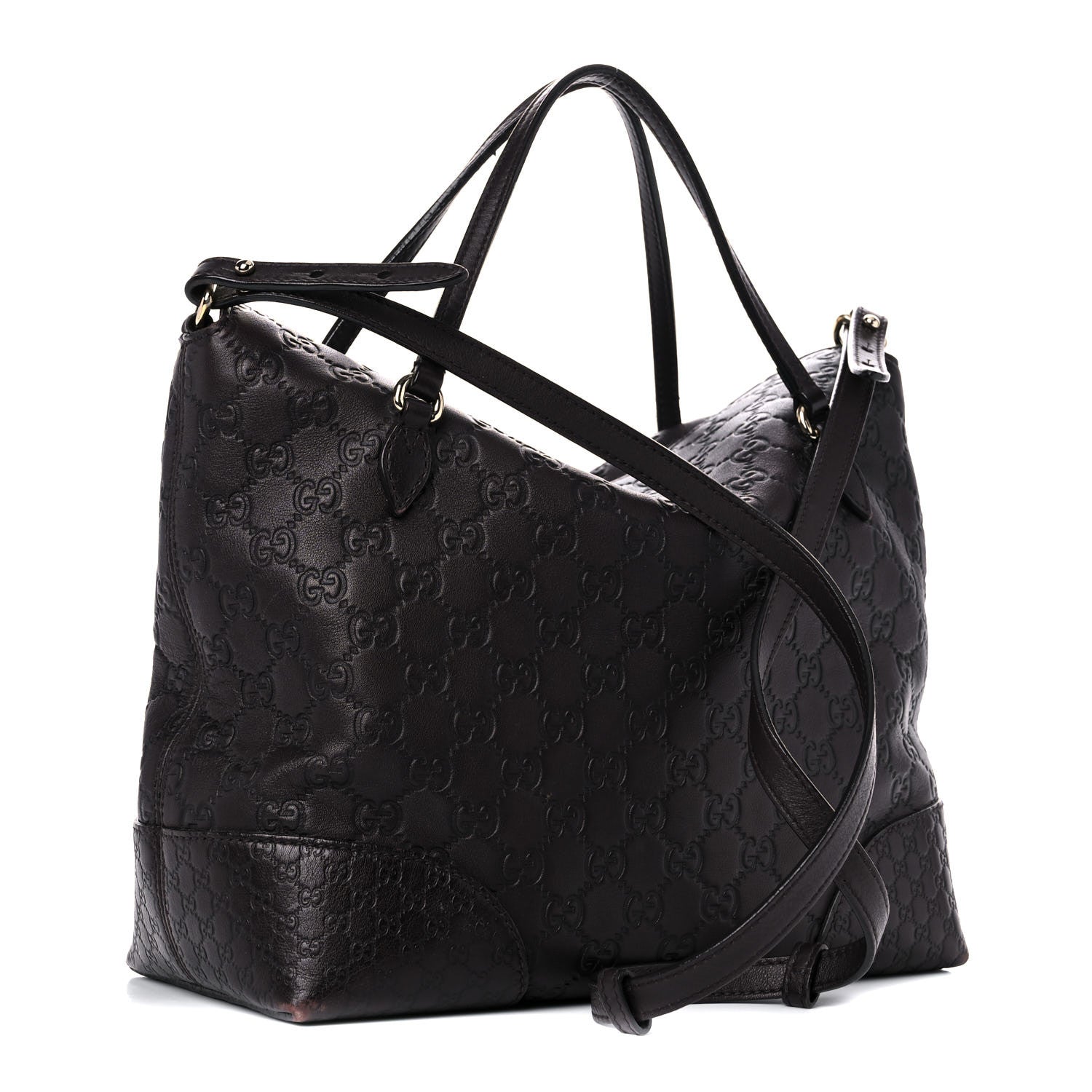 Gucci Guccissima Medium Bree Foldover Tote Chocolate 3 of 22