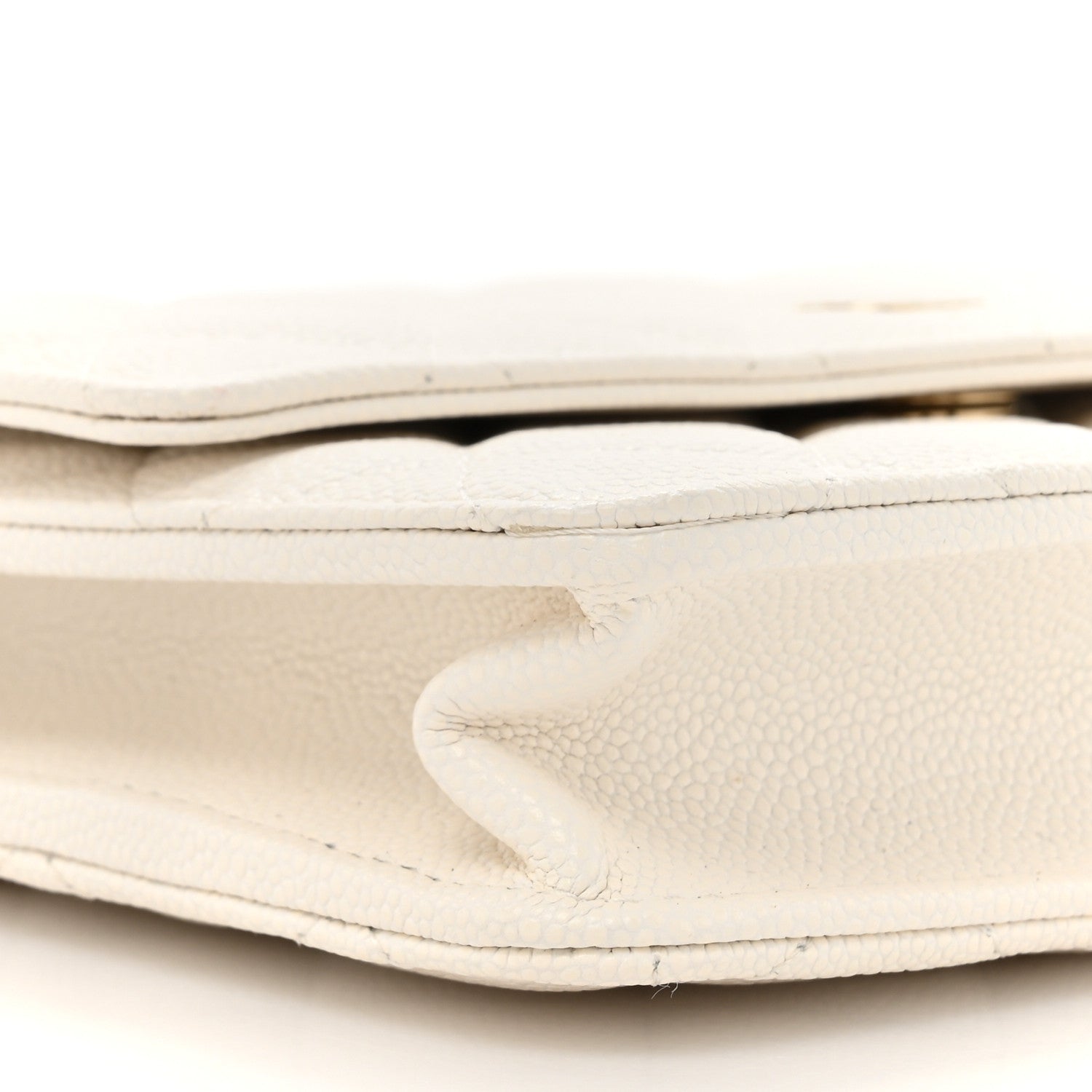 Chanel Caviar Quilted Square Wallet On Chain WOC White 10 of 14