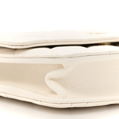 Chanel Caviar Quilted Square Wallet On Chain WOC White 10 of 14