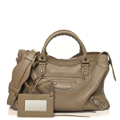 Balenciaga Chevre Silver Metallic Edge Hardware City Beige Dune Argille 3 of 16