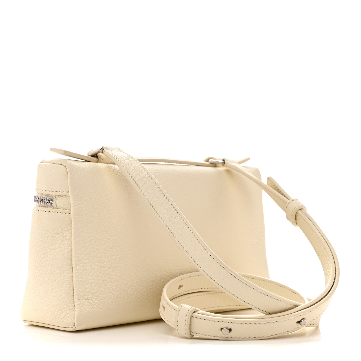Loro Piana Grained Calfskin L19 Extra Pocket Pouch Whisper White 3 of 11