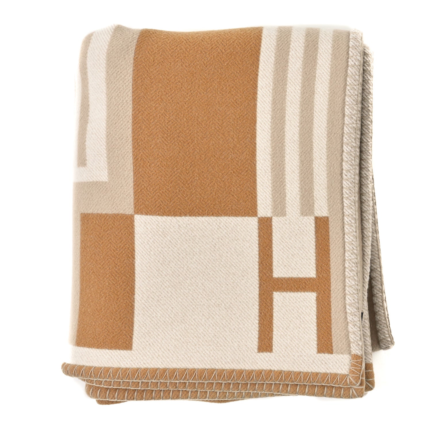 Hermes Wool Cashmere Ithaque Blanket Camel Beige 1 of 3