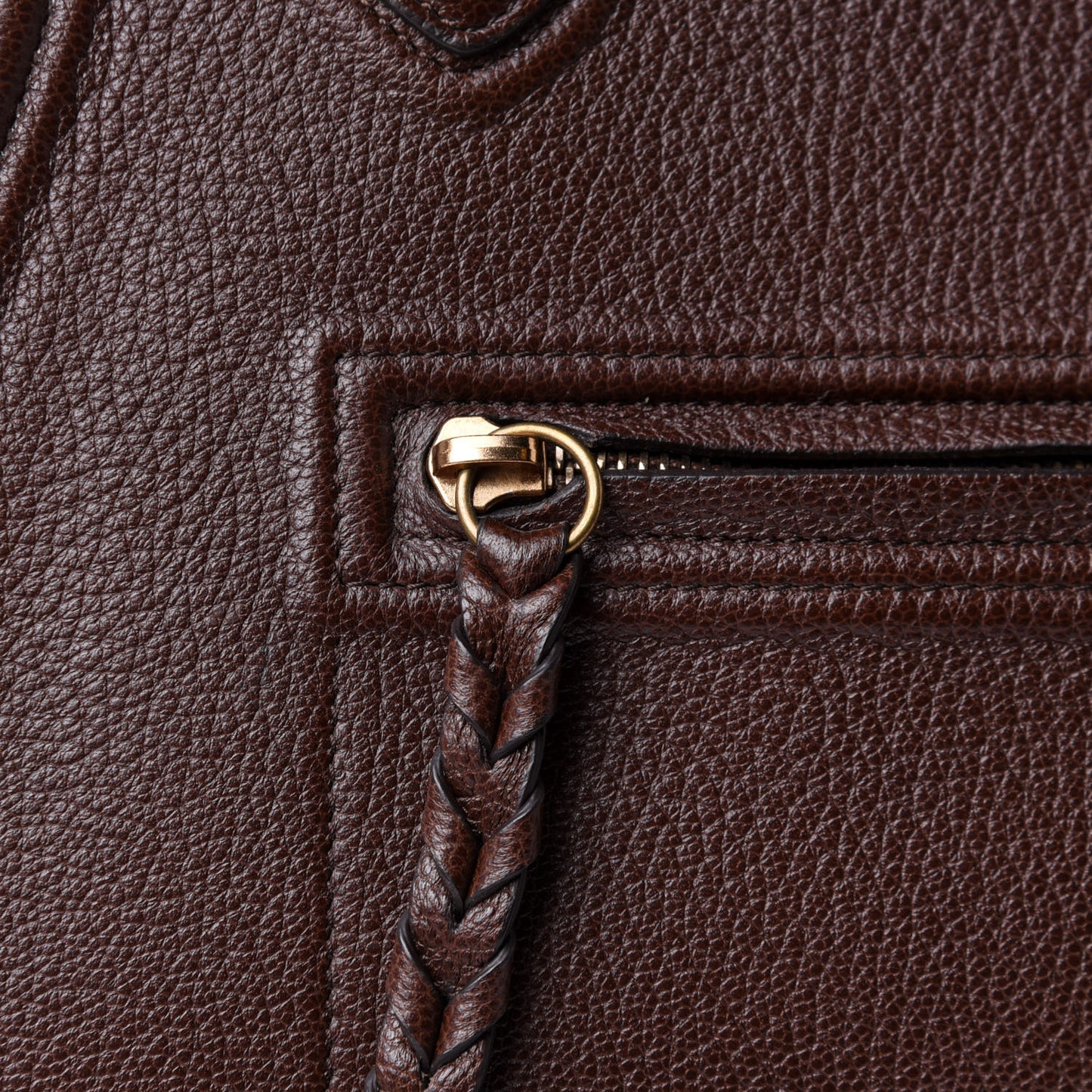 Grained Calfskin Medium Phantom Luggage Brown
