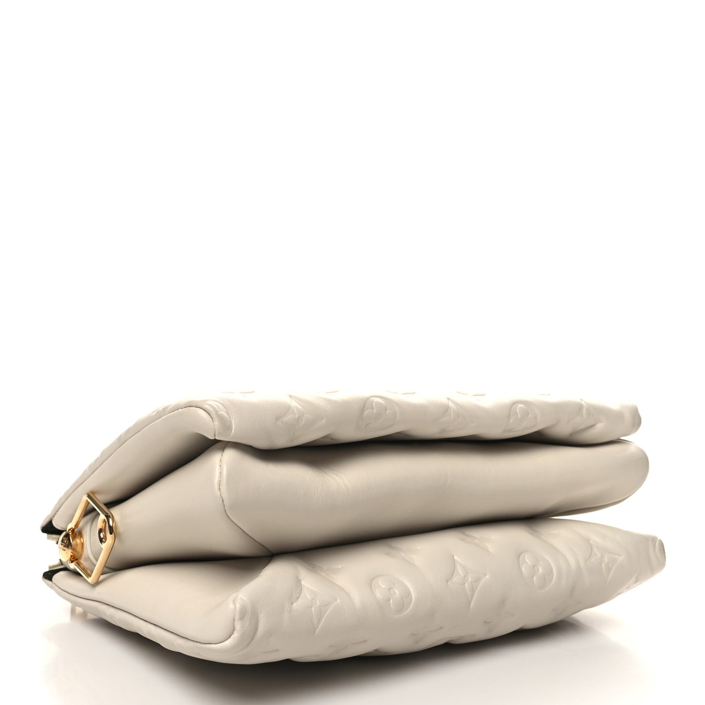 Lambskin Embossed Monogram Coussin PM Cream