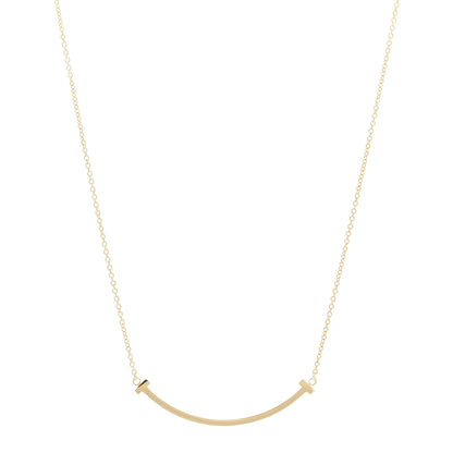Tiffany 18K Yellow Gold Small T Smile Pendant Necklace 1 of 3