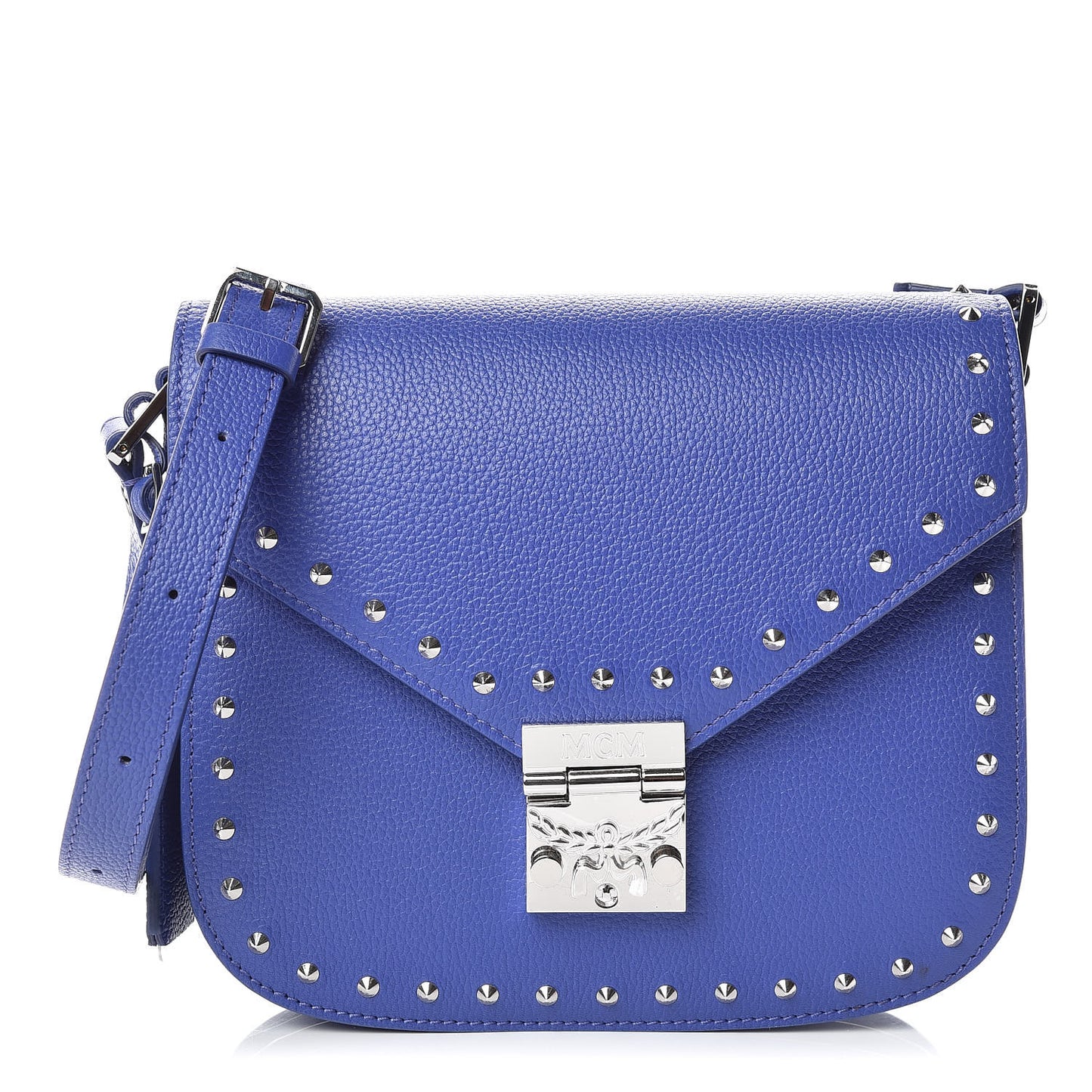 Calfskin Studded Patricia Crossbody Bag Blue