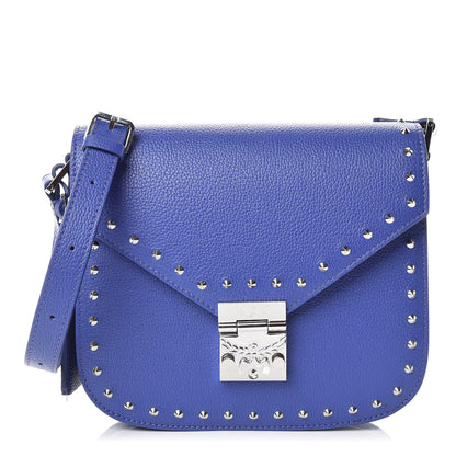 MCM Calfskin Studded Patricia Crossbody Bag Blue 1 of 10