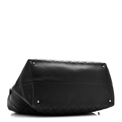 Chanel Calfskin Quilted Feather Weight Bowling Bag Black 4 of 11