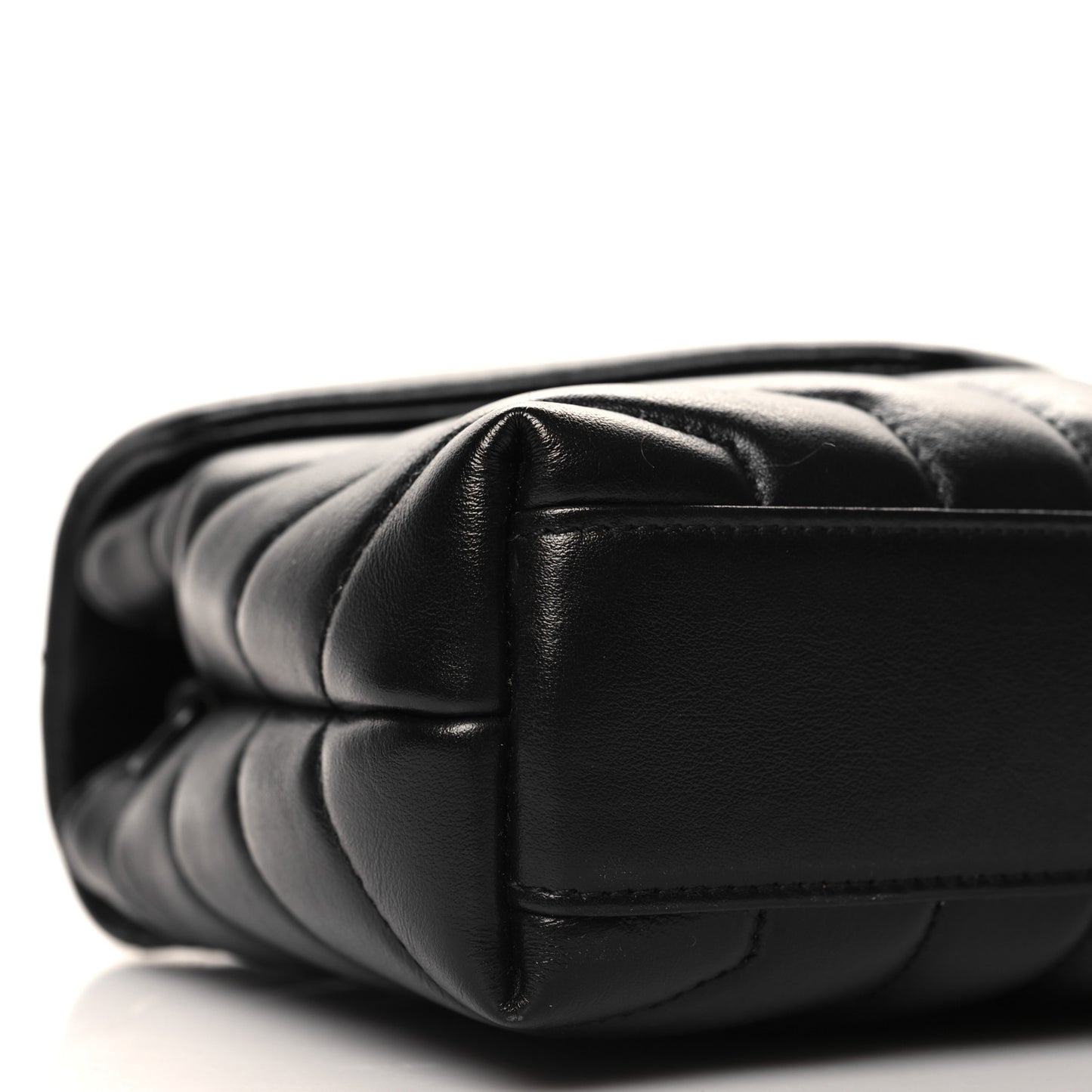 Calfskin Y Quilted Monogram Monochrome Toy Loulou Crossbody Bag Black