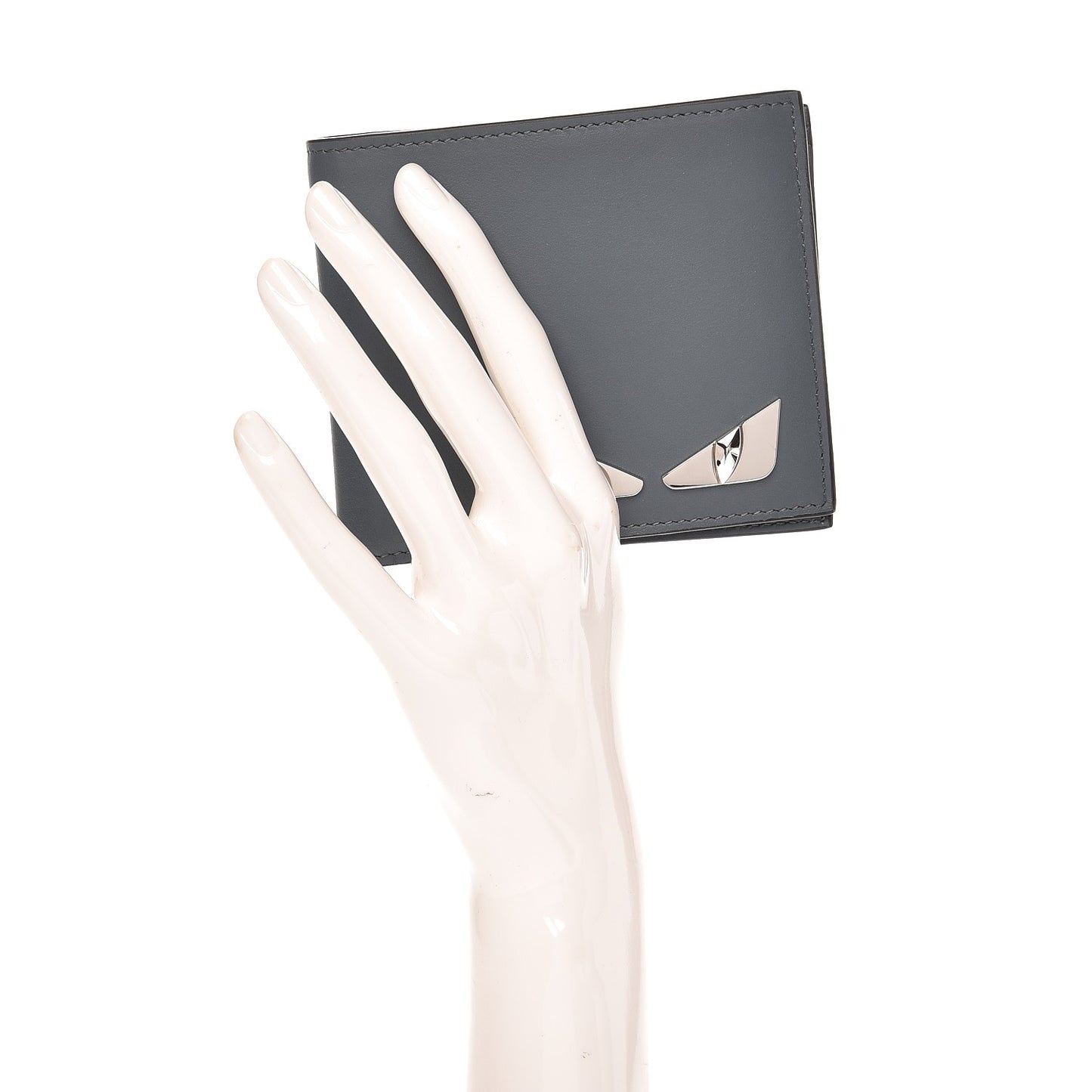 Calfskin Metal Monster Eyes Bi-Fold Wallet Tempesta