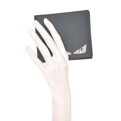 Fendi Calfskin Metal Monster Eyes Bi-Fold Wallet Tempesta 2 of 8