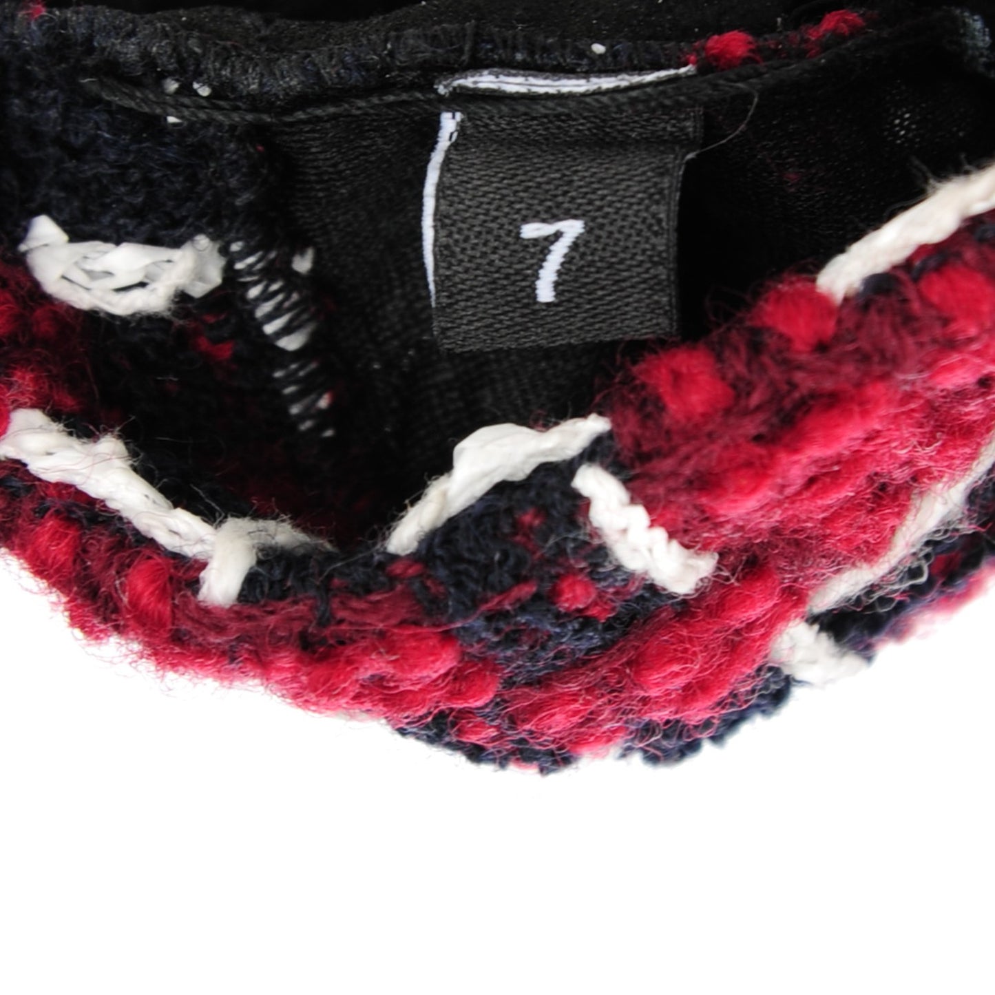 Tweed Fingerless CC Gloves 7 Red Navy White
