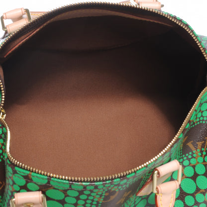 Louis Vuitton Monogram Kusama Town Speedy 30 Green 5 of 7