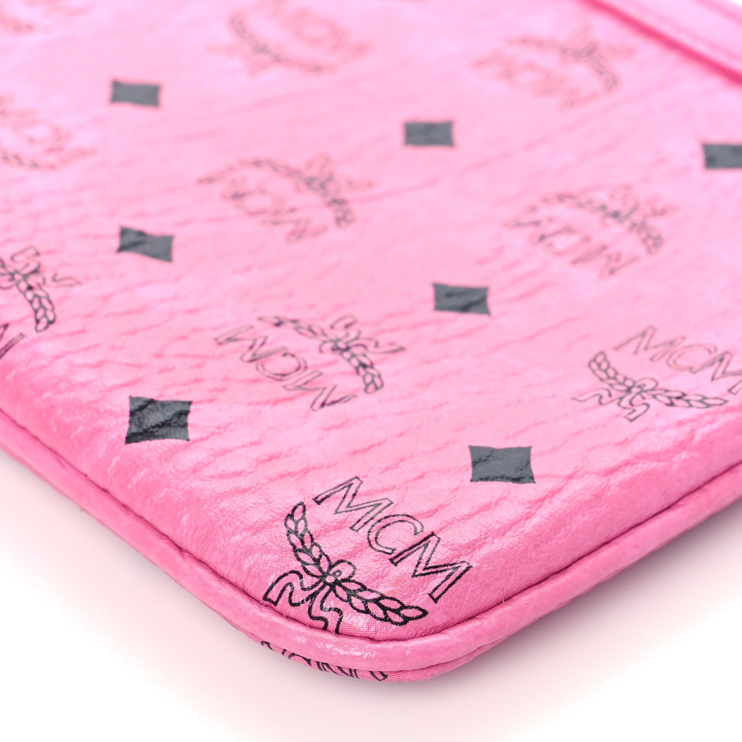 MCM Visetos Medium Stark Wristlet Pouch Pink 8 of 8
