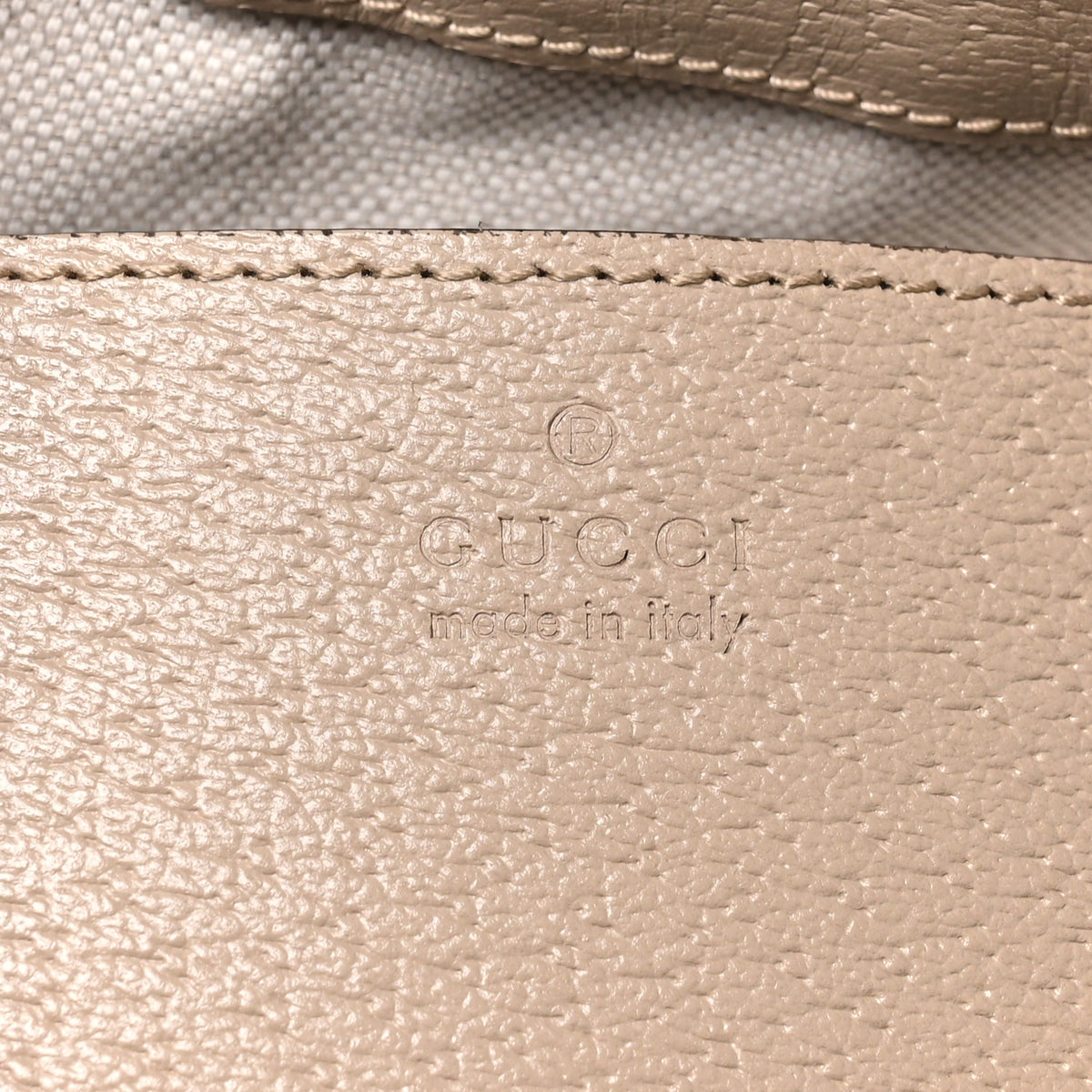 GG Supreme Monogram Textured Dollar Calfskin Web Small Ophidia Tote Bag Beige Mystic White Oatmeal