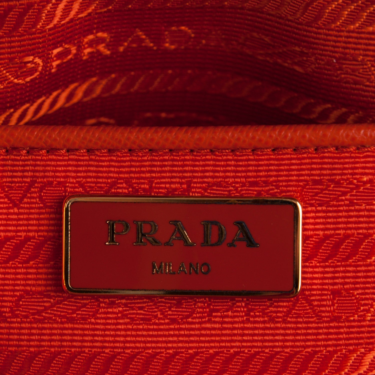 Prada Saffiano Lux Bucket Tote Papaya 6 of 8