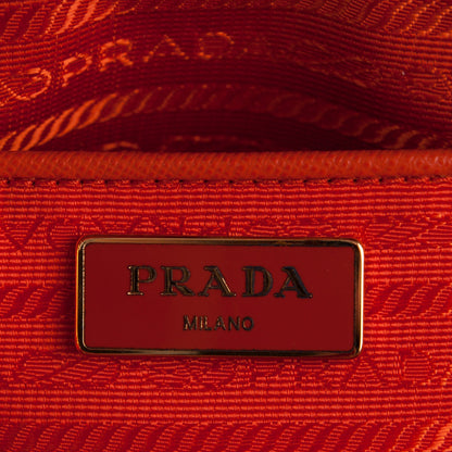 Prada Saffiano Lux Bucket Tote Papaya 6 of 8